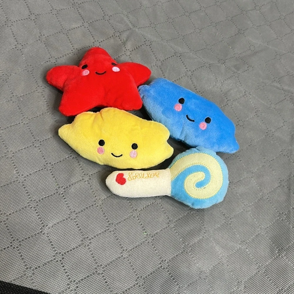 Colorful Small Dog Dog Plush Toy Set of 4 Clouds Star Lollipop toys